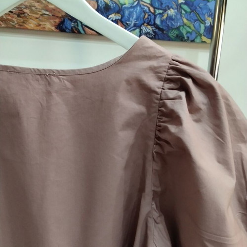 Sinsay Purple Cotton Dress with Puff Sleeves Size L like new