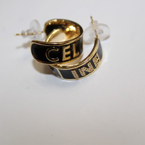 Cel Hoop Earrings black, like new, stainless steel with gold plating