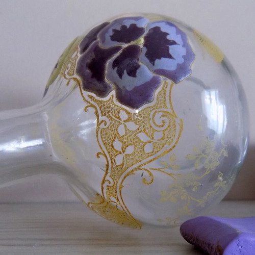 Antique carafe hand-painted used 19th century