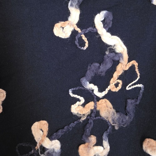 Top Fiorella see-through with embroidery like new, size S, black and beige