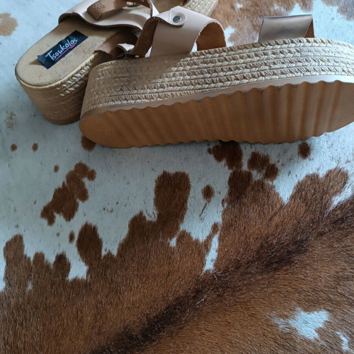 Beige-gold platform sandals new size 41