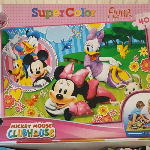 Clementoni Super Color Floor Minnie Mouse Floor Puzzle 40 Pieces like new