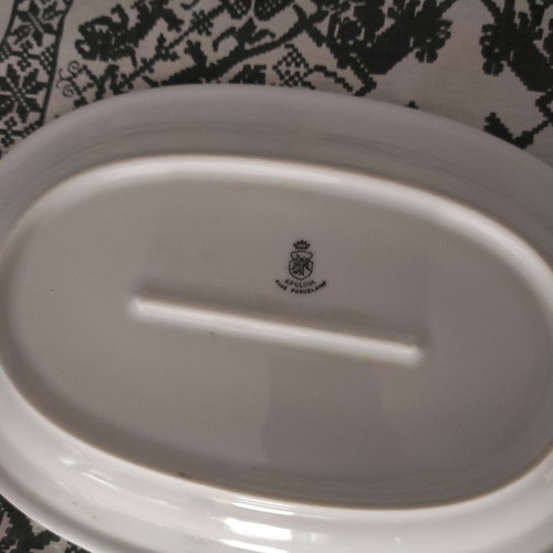 Apulum large white porcelain serving platter like new, 28 x 19.5 cm