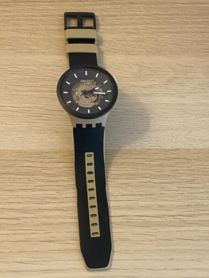 Swatch Bioceramic 47mm σαν καινούργιο, μαύρο και μπεζ ρολόι unisex