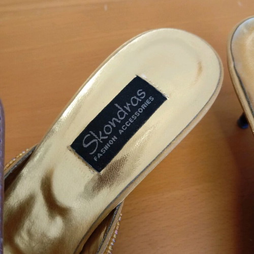 Beaded mules new, 5 cm heel, brand Skondras