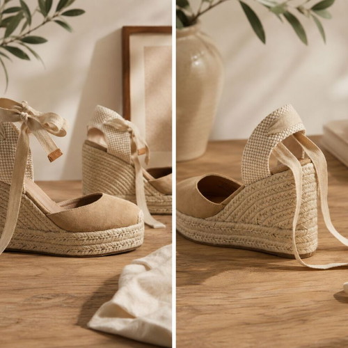 Asos Espadrille Wedge Sandals Size EU 41 New Beige