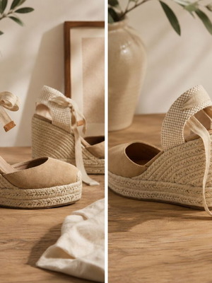 Asos Espadrille Wedge Sandals Size EU 41 New Beige