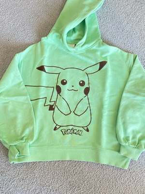 Pikachu Hoodie Zara for 13-Year-Old Girls like new, green