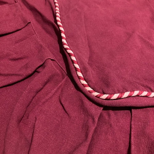Vintage table cover like new, canvas wine-red