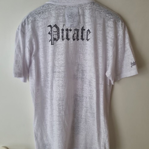Fashion Pirate Ibiza T-shirt with skull print, XL, white