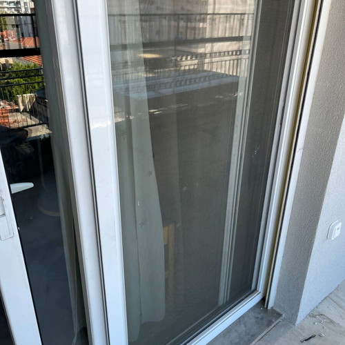 Aluminum balcony doors used with double glass and shutters