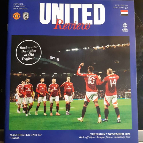 Manchester United-PAOK match program new