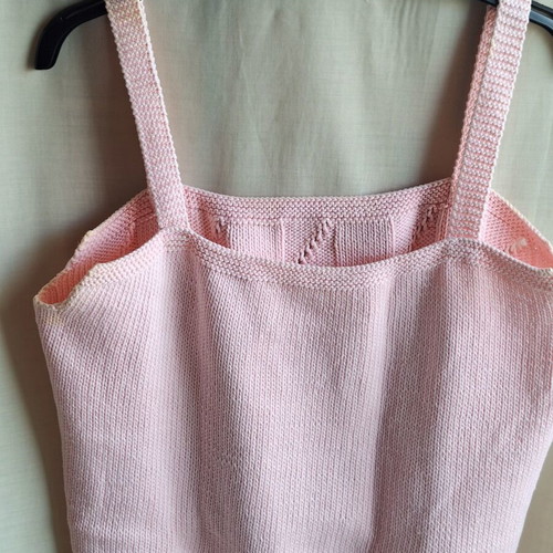 Vintage 80s Pink Cotton Knit Top Medium like new