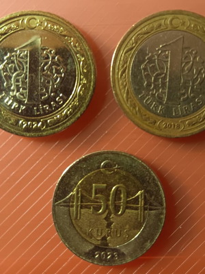 Lot of 2.5 used Turkish lira coins