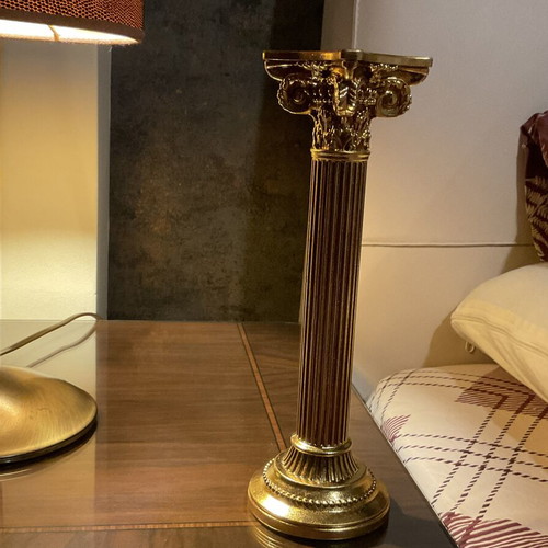 Gold metal decorative column 24 cm