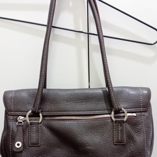 Lamarthe authentic leather shoulder bag, brown