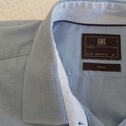 Marks & Spencer men's shirt used, 3XL, white and blue