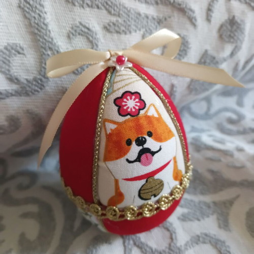 Set of 3 decorative Easter eggs 8 cm, like new, red