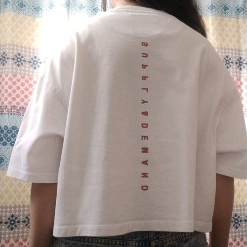 Supply & Demand sports shirt like new, cotton, white and pink