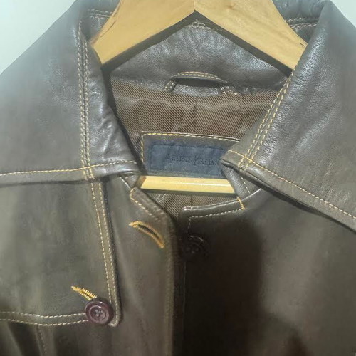Artisti Italiani leather trench coat brown, new