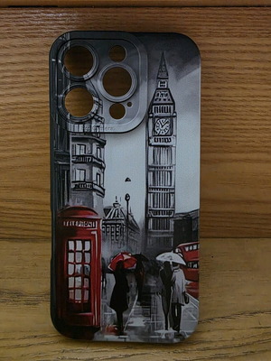 iPhone 16 Pro case with London Big Ben and red phone booth design, new