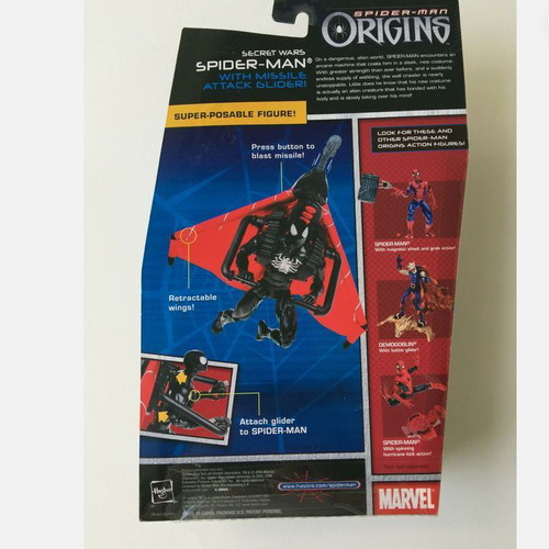 Black Spider-Man figure 15cm used with full equipment and launcher