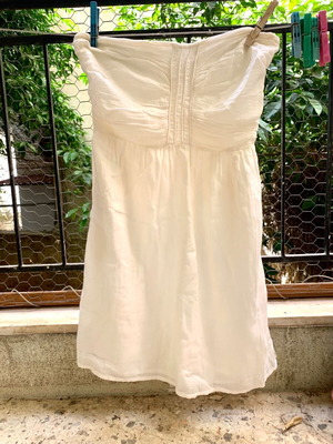 Strapless mini dress used white Zara