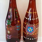  ζευγάρι  μπουκάλια ζωγραφισμένα στο χέρι