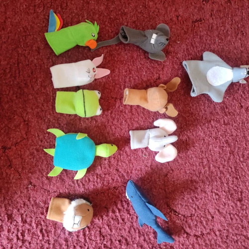 Finger puppets like new, animal characters for puppet theater