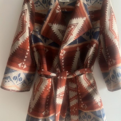Monsoon coat size 42 like new, wool with color combination