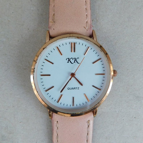 KK wristwatch with leather strap