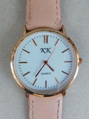 KK wristwatch with leather strap