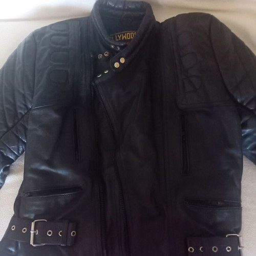 Leather motorcycle jacket XL black like new