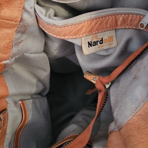 Nardelli leather handbag used, orange color