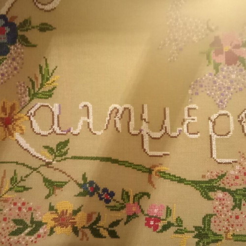 Kalimera embroidered wall art