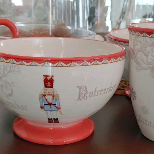 Christmas breakfast set used with nutcrackers