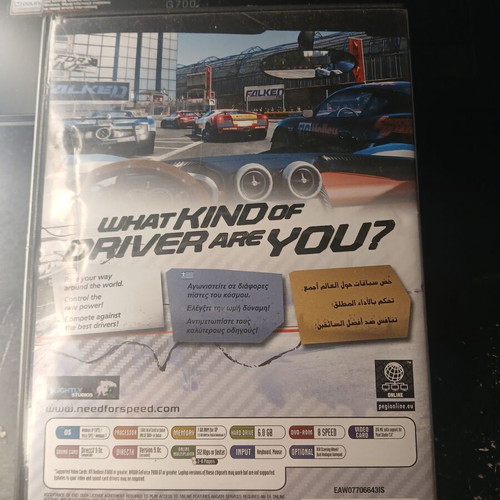 Need for Speed Shift PC used, manual damaged by water