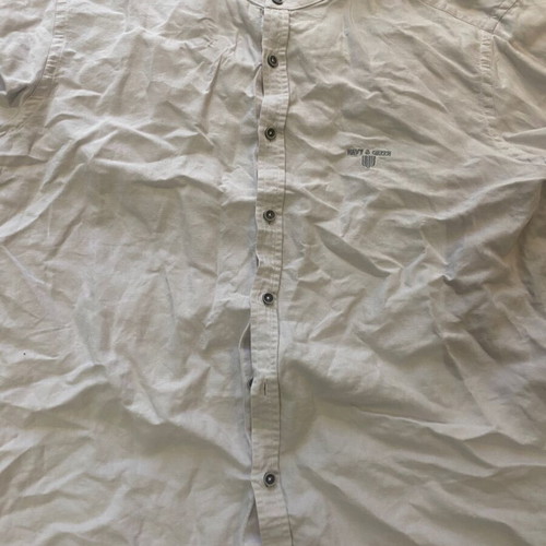 Navy & Green linen shirt, lightly used, size M