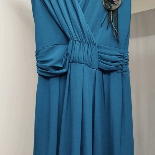 Petrol dress like new with gift brooch, size S
