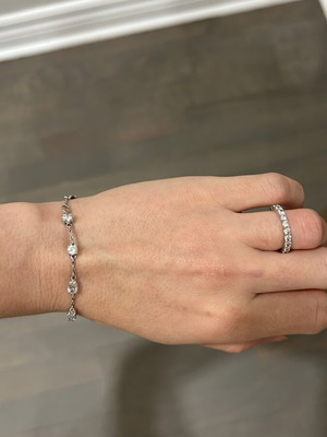 Σετ κοσμημάτων Swarovski με βραχιόλι και δαχτυλίδι Matrix Baguette Cut σαν καινούργιο, ασημί