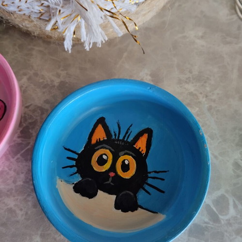 Two Small Handmade Clay Jewelry Dishes Like New