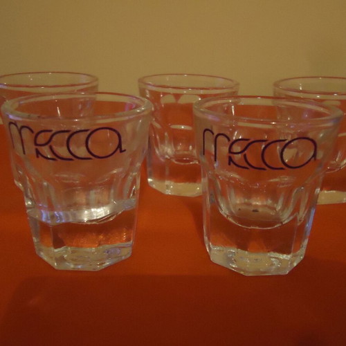Crystal shot glasses new, set of 5 for ouzo