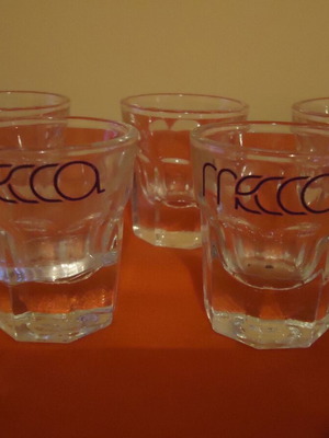 Crystal shot glasses new, set of 5 for ouzo