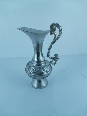 Bronze silver-plated amphora used, vintage 1965