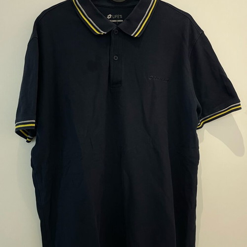 Lotto black polo used, size XL with collar details