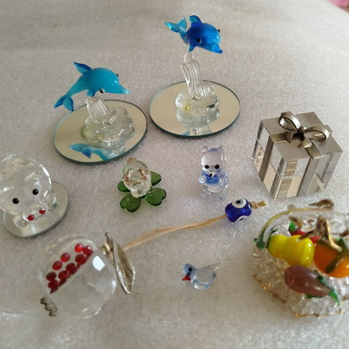 Glass decorations like new for display, set