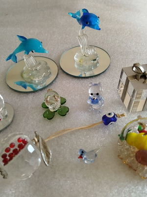 Glass decorations like new for display, set