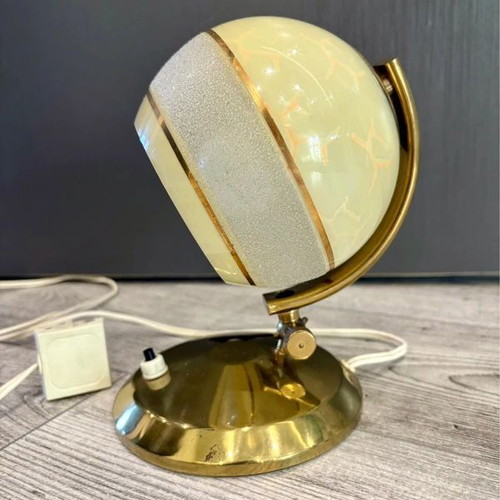 Λάμπα σατινέ γυάλινη mid century eye ball μεταχειρισμένη
