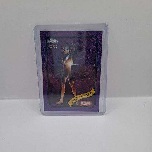 2025 Topps Chrome Marvel #74 The Maker Purple Shimmer like new