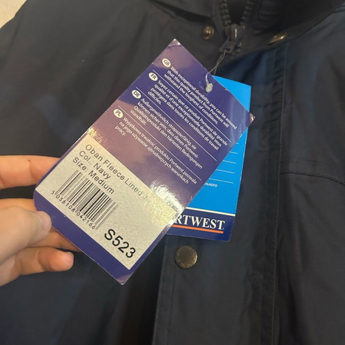 Portwest men's warm thermal jacket new dark blue